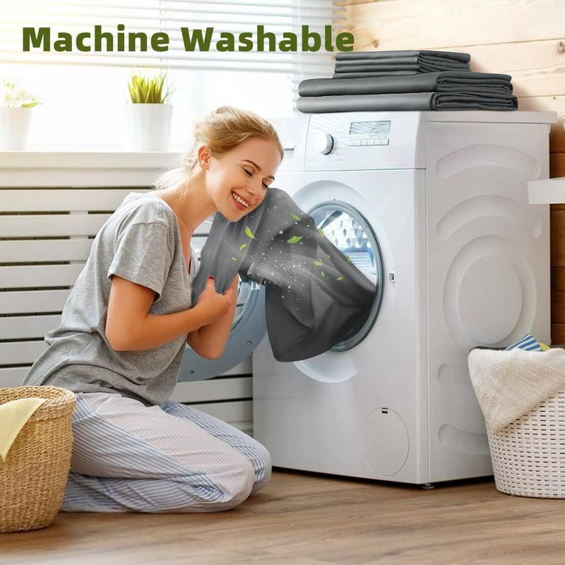 Shilucheng Bamboo Sheets Set 4/6 Pc,Cooling Breathable & Hotel Luxury Super Silky Soft, 16'' Deep Pocket, Wrinkle, Fade Resistant Springtok