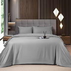 Shilucheng Bamboo Sheets Set 4/6 Pc,Cooling Breathable & Hotel Luxury Super Silky Soft, 16'' Deep Pocket, Wrinkle, Fade Resistant Springtok