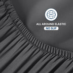 Shilucheng Bamboo Sheets Set 4/6 Pc,Cooling Breathable & Hotel Luxury Super Silky Soft, 16'' Deep Pocket, Wrinkle, Fade Resistant Springtok